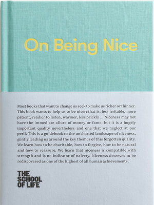 cover image of On Being Nice